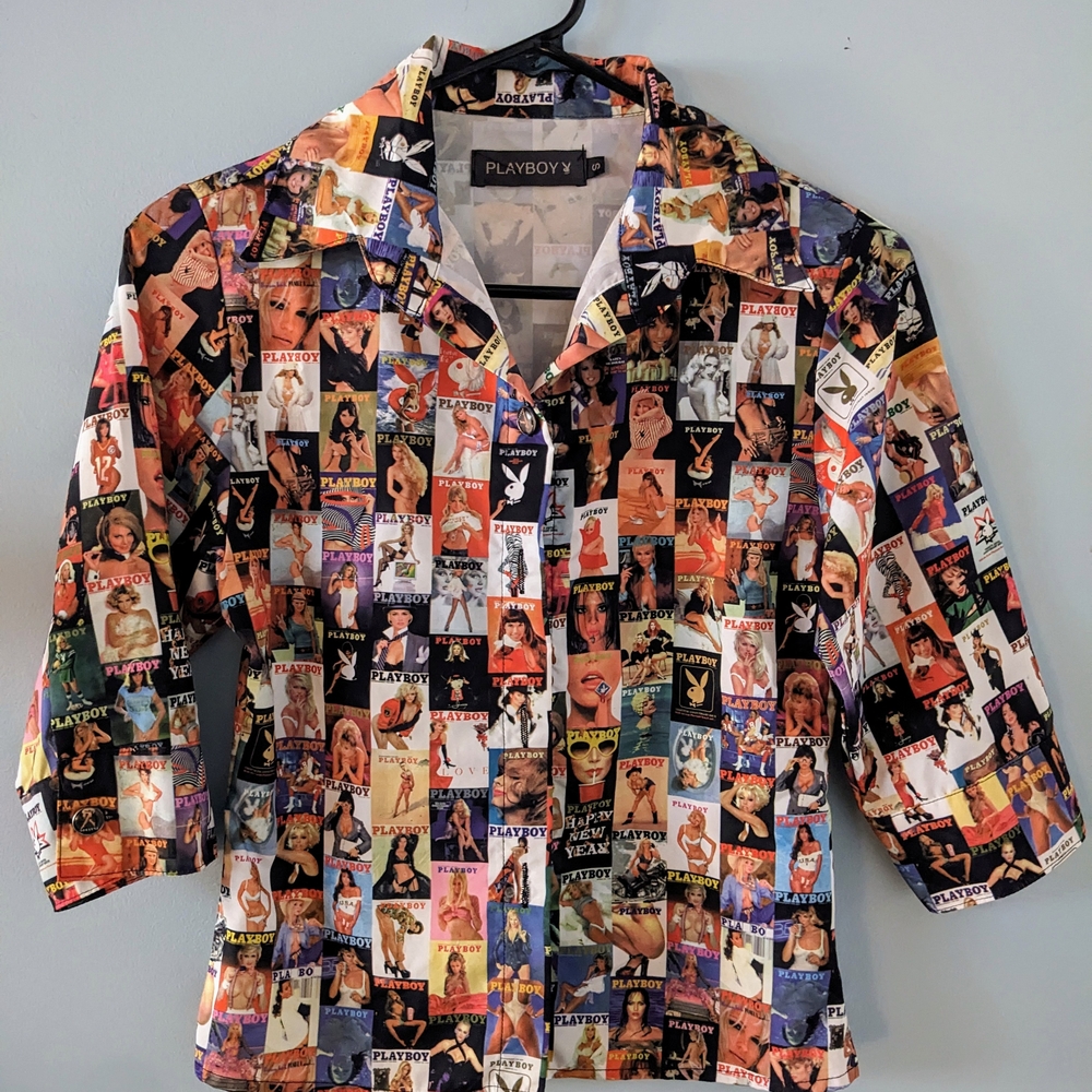 Playboy Multicolor Graphic Button Down Shirt - image 1